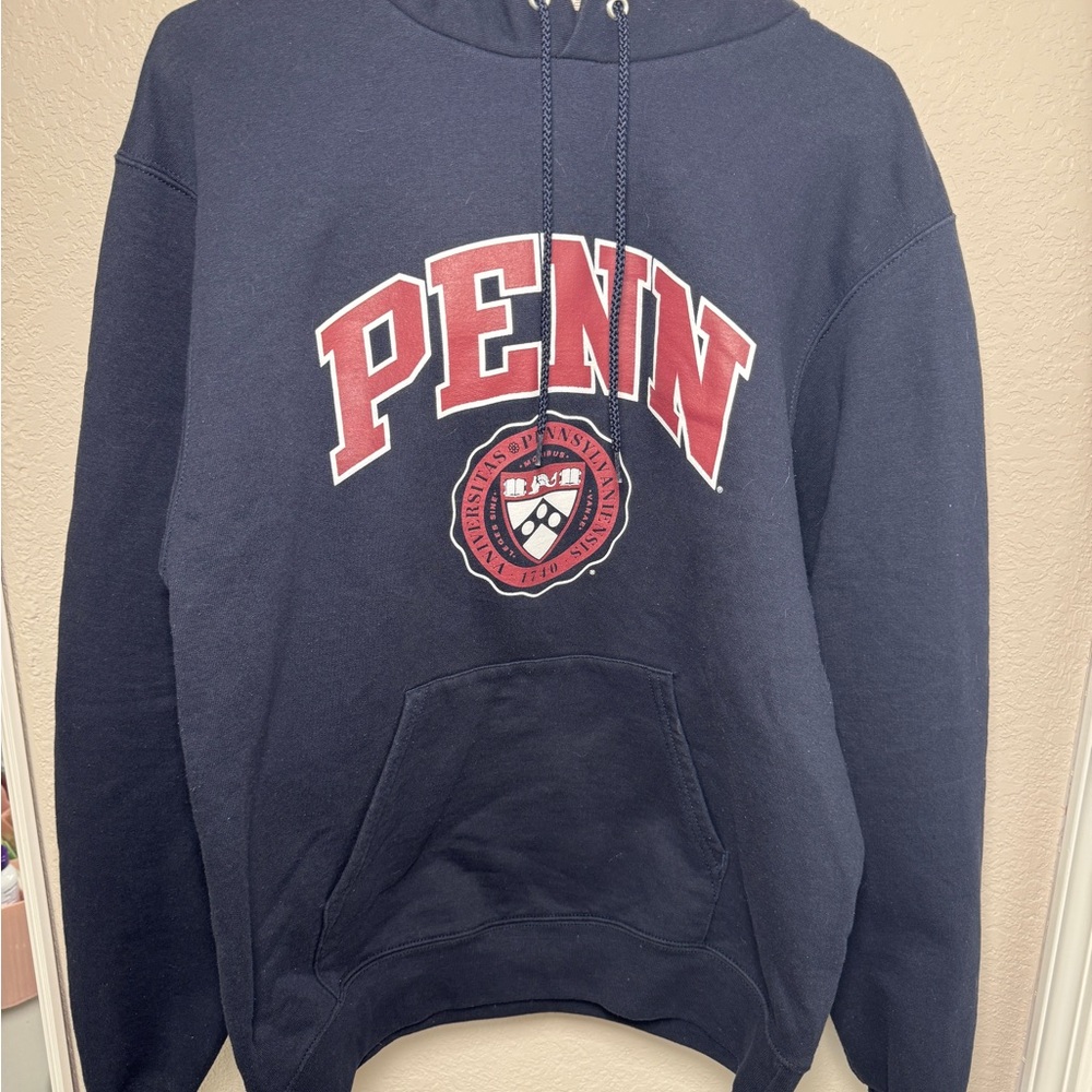 Champion Navy Blue Penn Logo Hoodie